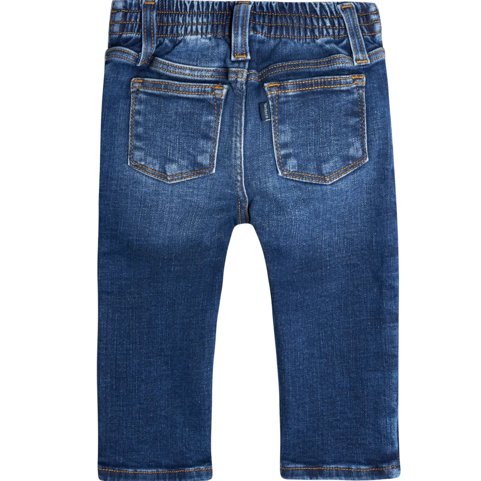 Baby Neutral Blue Straight Fit Denim Jeans With Elastic Back