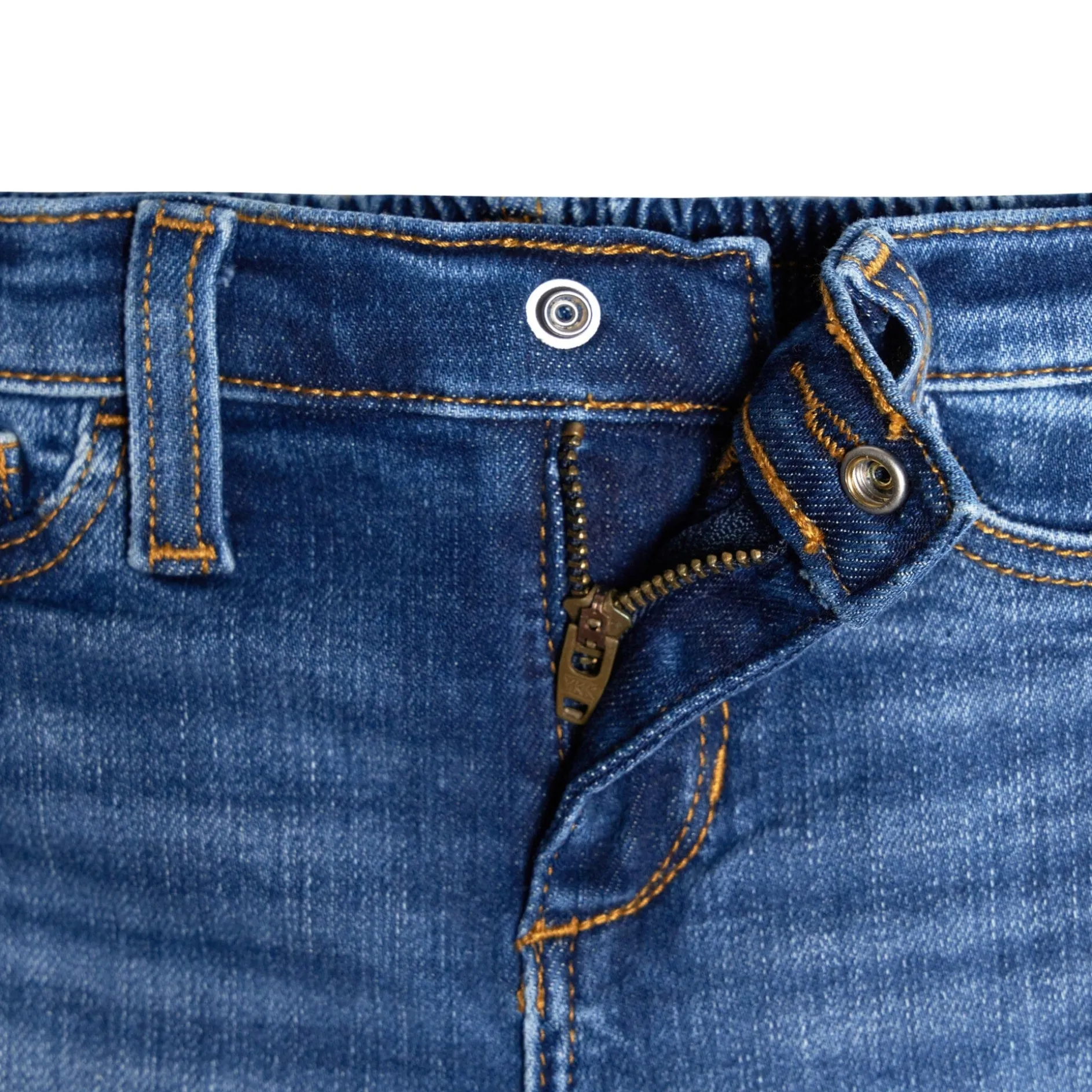 Baby Neutral Blue Straight Fit Denim Jeans With Elastic Back