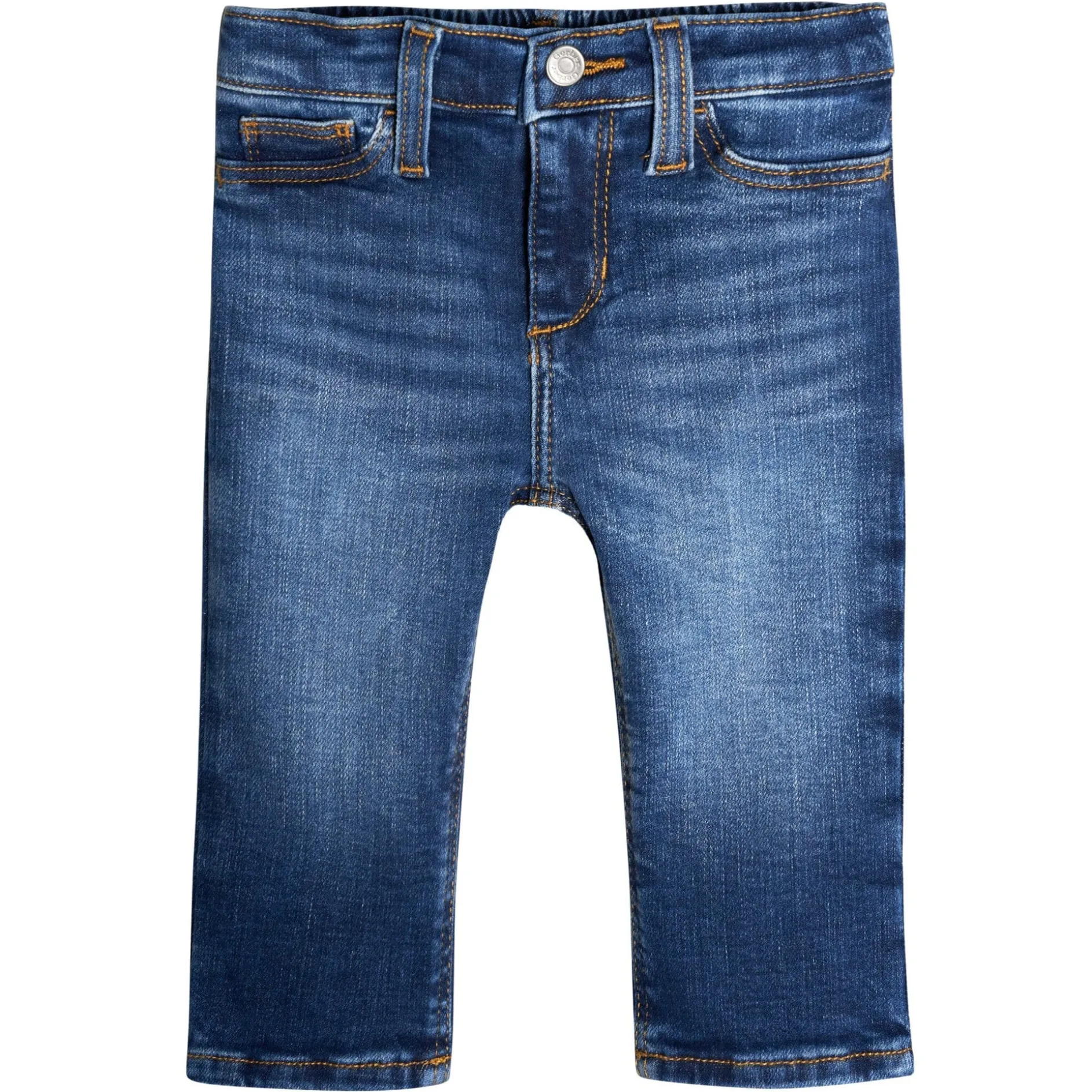 Baby Neutral Blue Straight Fit Denim Jeans With Elastic Back