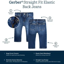 Baby Neutral Blue Straight Fit Denim Jeans With Elastic Back