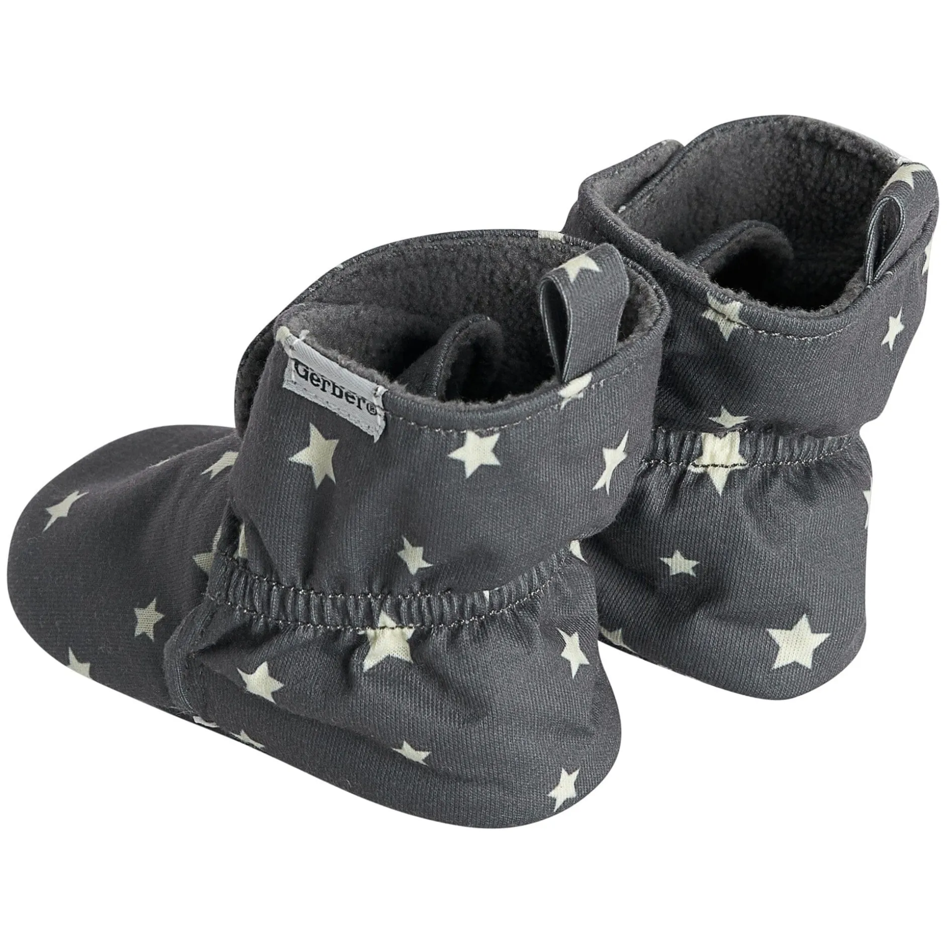 Baby Neutral Gray Stars Soft Booties