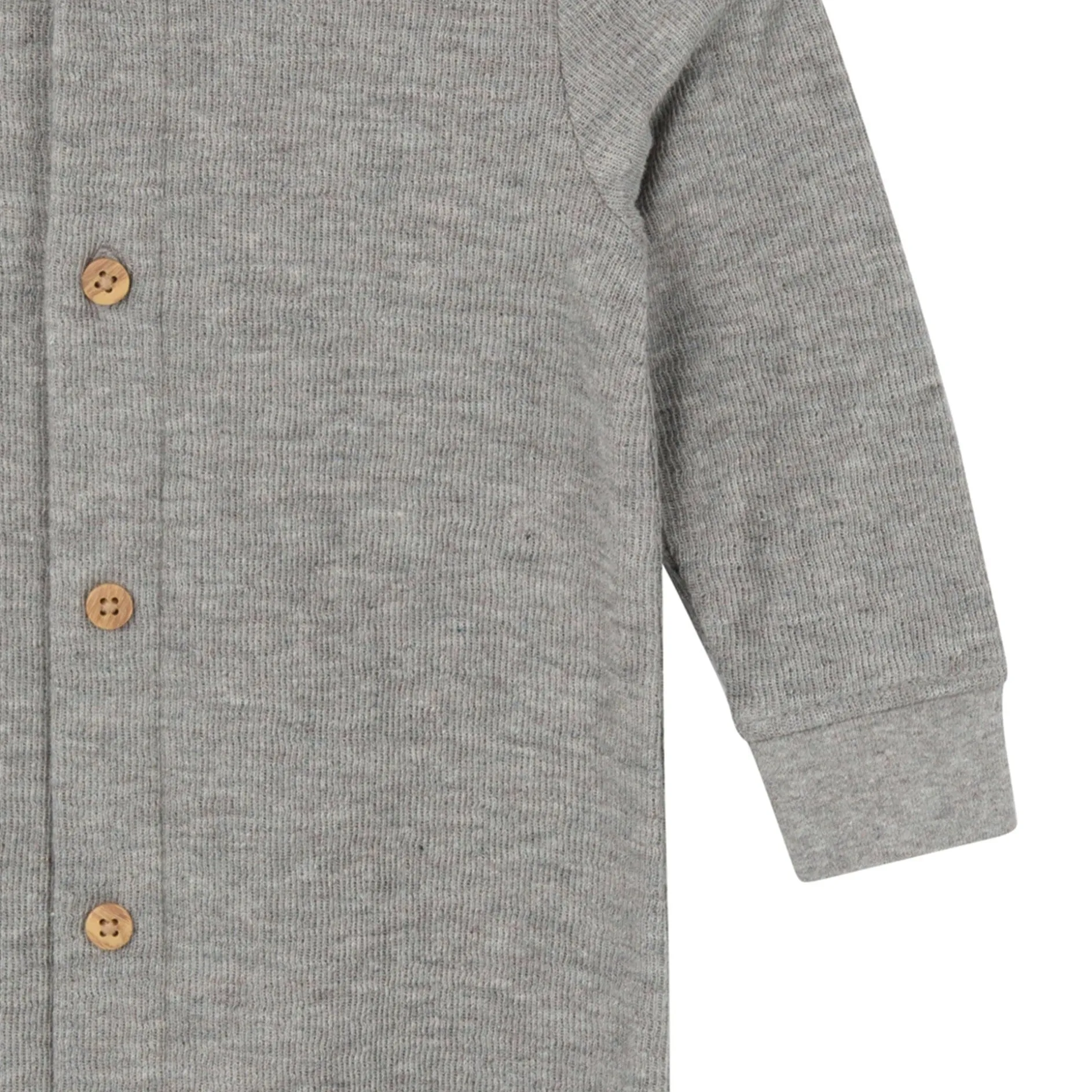 Baby Neutral Grey Heather Hooded Romper