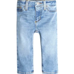 Baby Neutral Light Blue Straight Fit Denim Jeans With Elastic Back