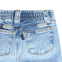 Baby Neutral Light Blue Straight Fit Denim Jeans With Elastic Back