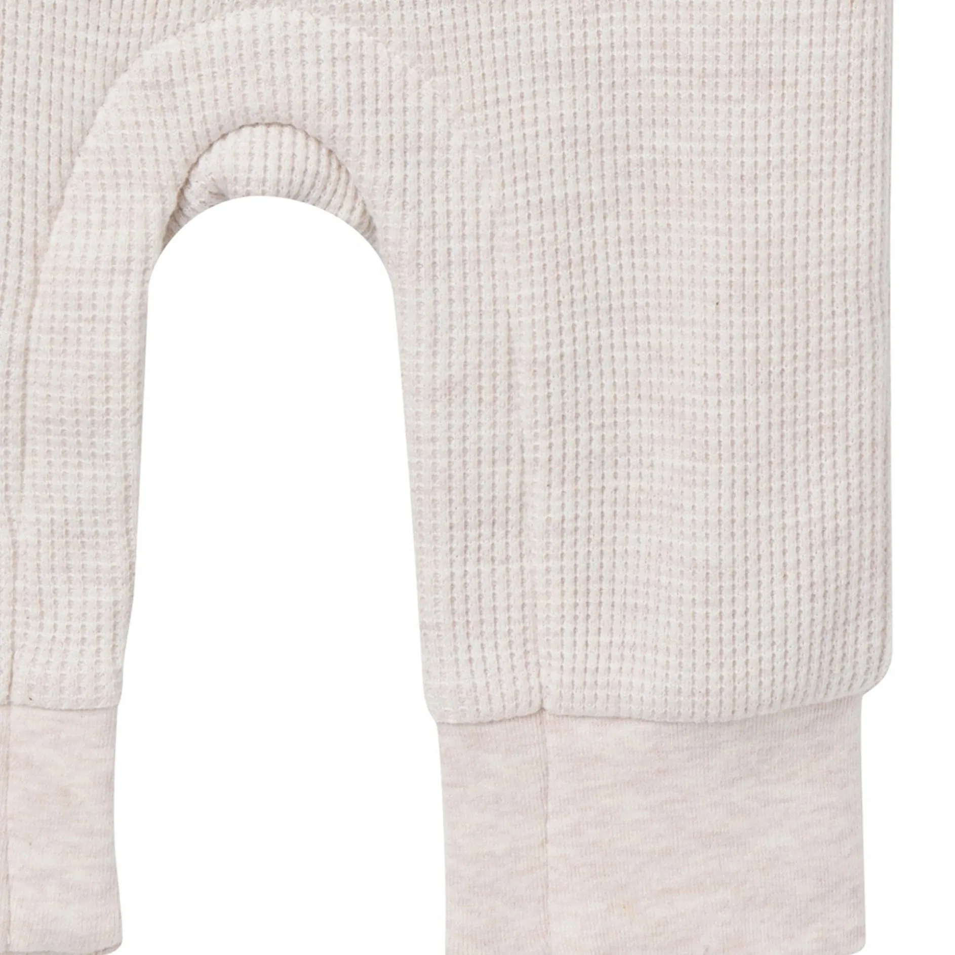 Baby Neutral Oatmeal Heather Kangaroo Pocket Waffle Romper