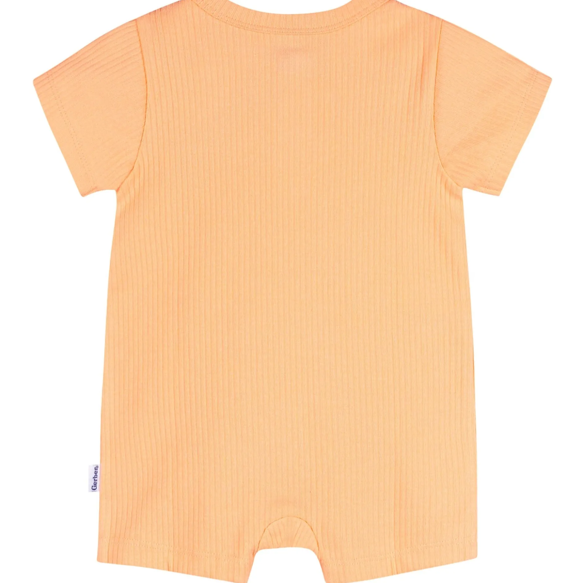 Baby Neutral Peach Short Sleeve Henley Romper