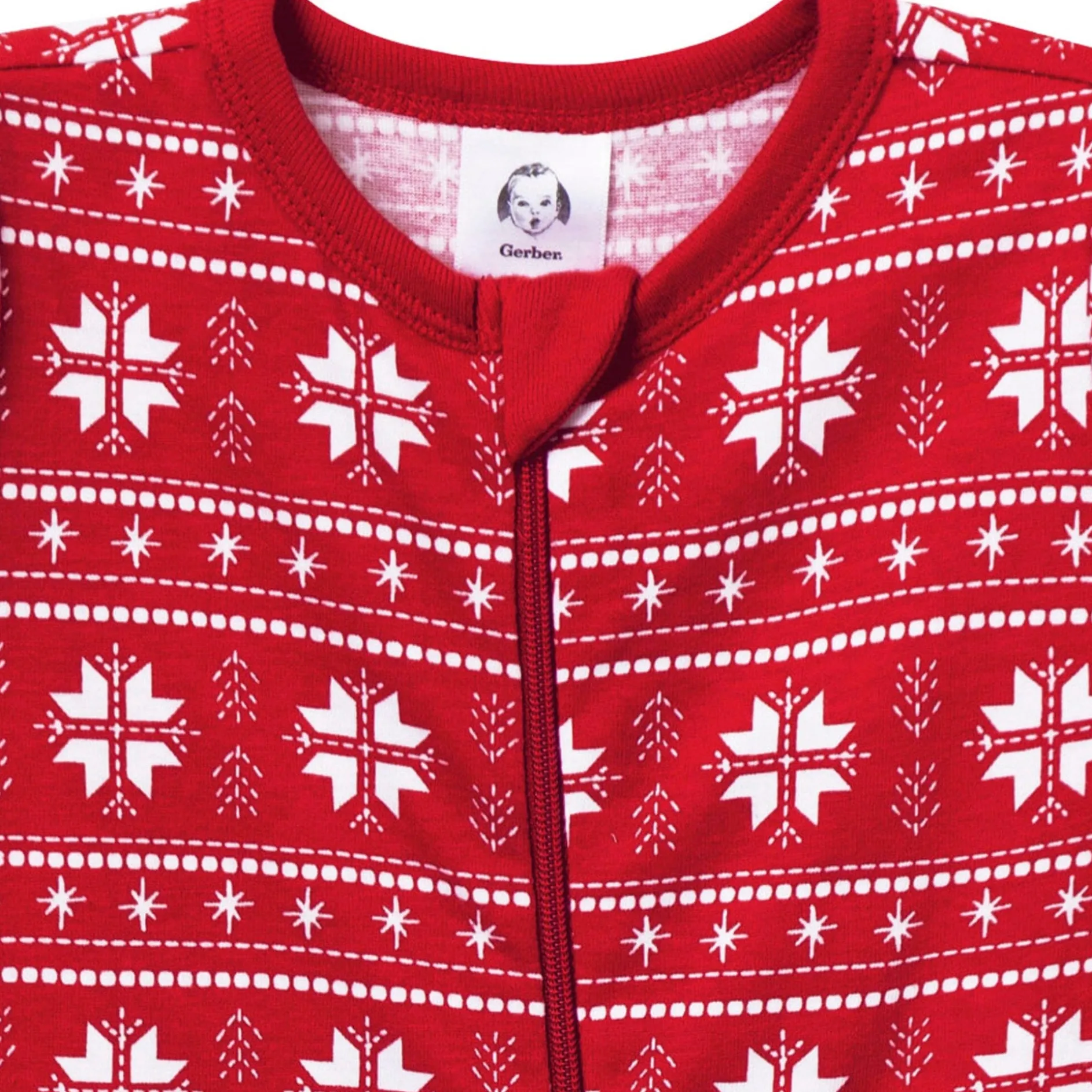 Baby Neutral Red Fair Isle Sleep 'N Play