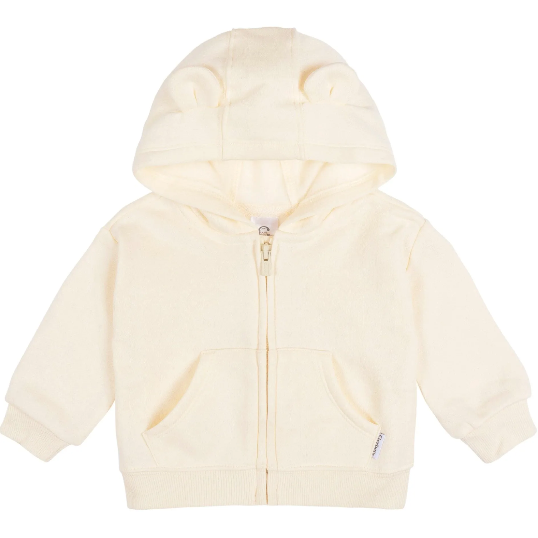 Baby Neutral Soft Beige Zip Front Sweatshirt