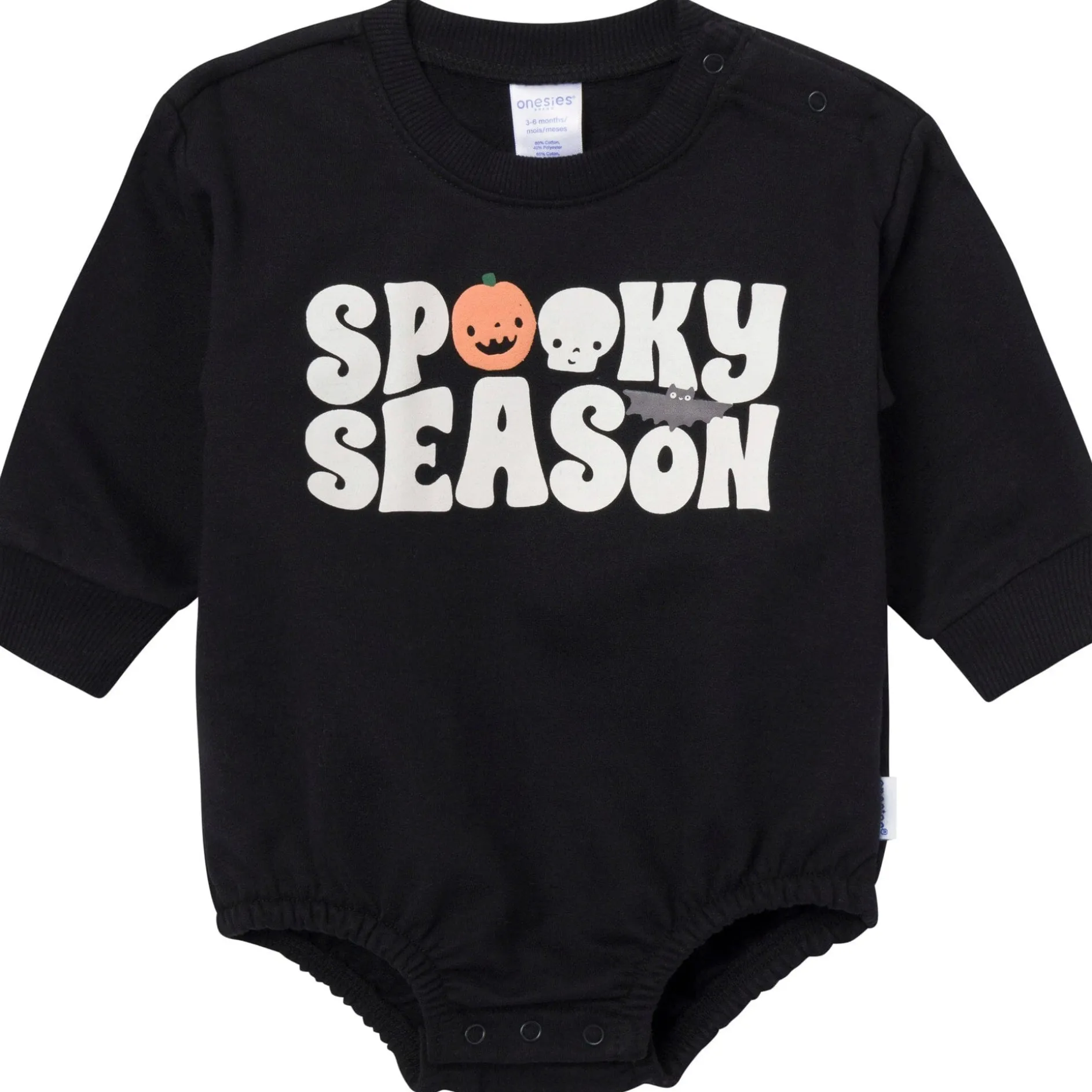 Baby Neutral Spooky Season Sweatshirt Bubble Romper