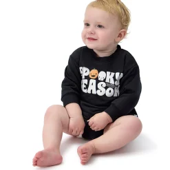 Baby Neutral Spooky Season Sweatshirt Bubble Romper
