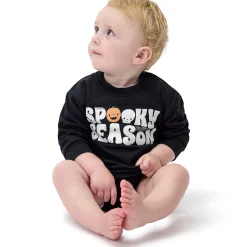 Baby Neutral Spooky Season Sweatshirt Bubble Romper
