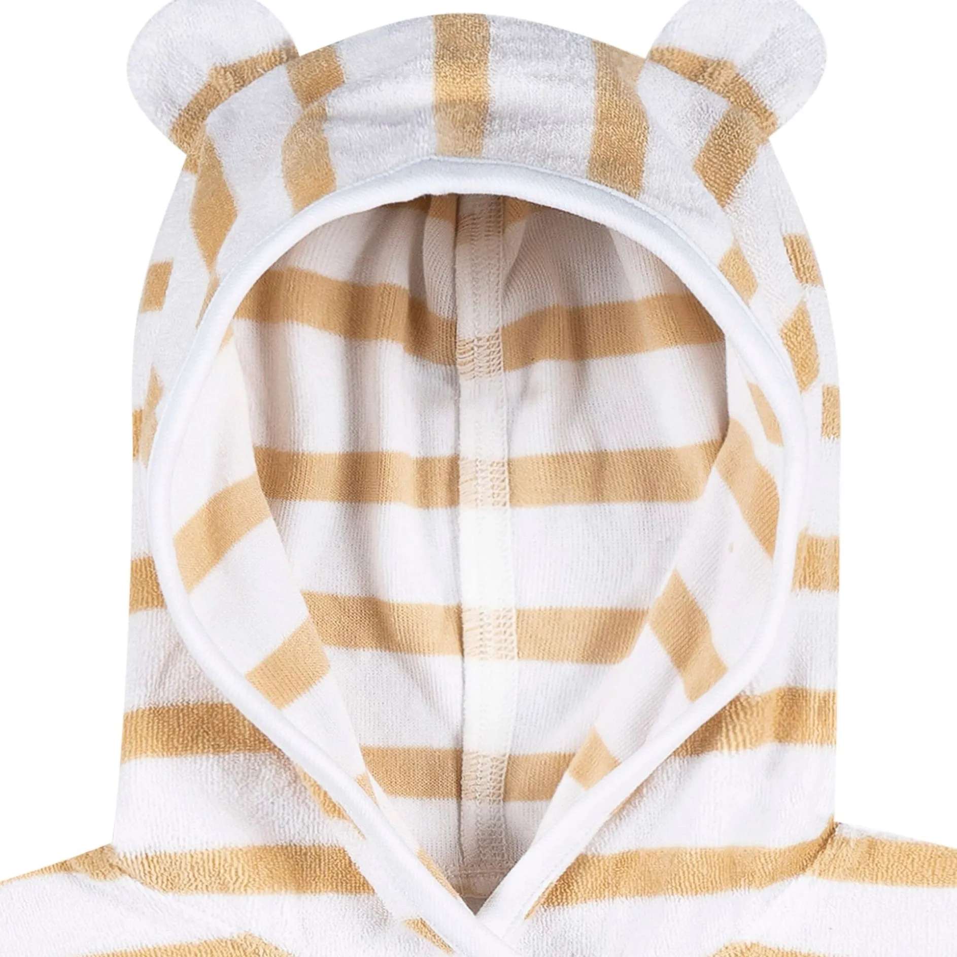 Baby Neutral Tan Stripe Hooded Swim Coverup