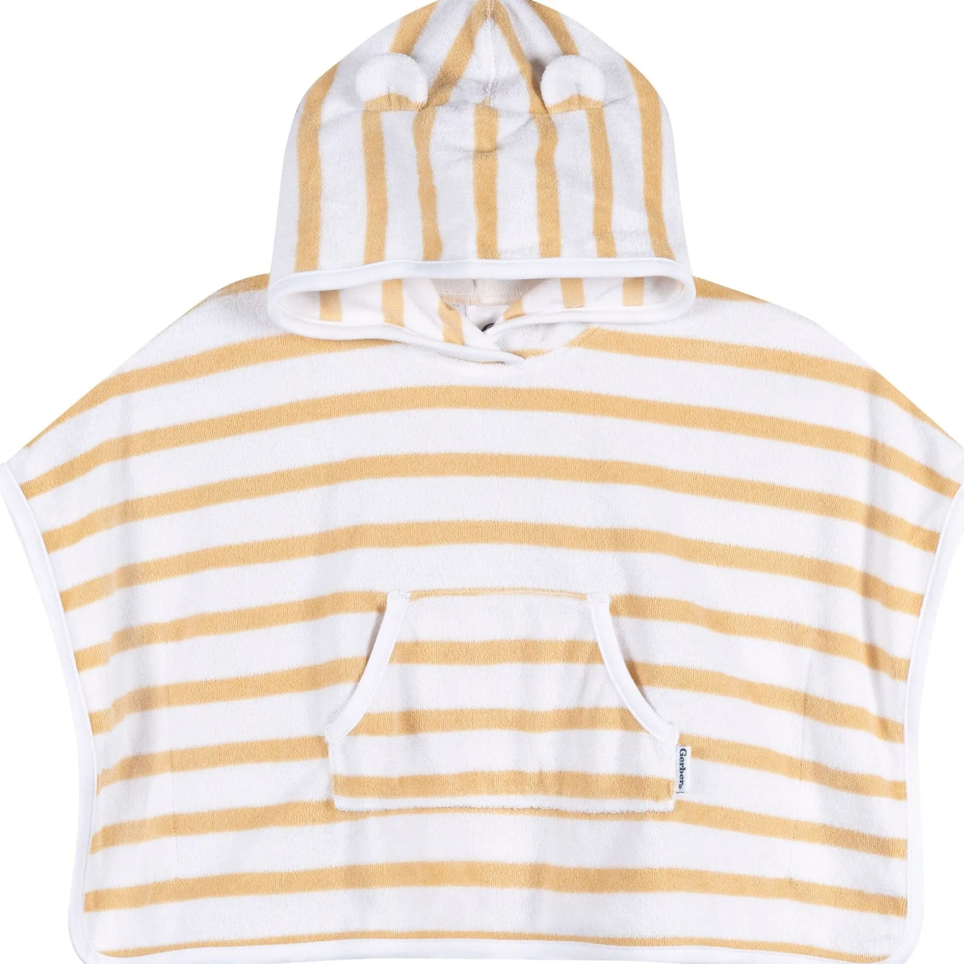 Baby Neutral Tan Stripe Hooded Swim Coverup