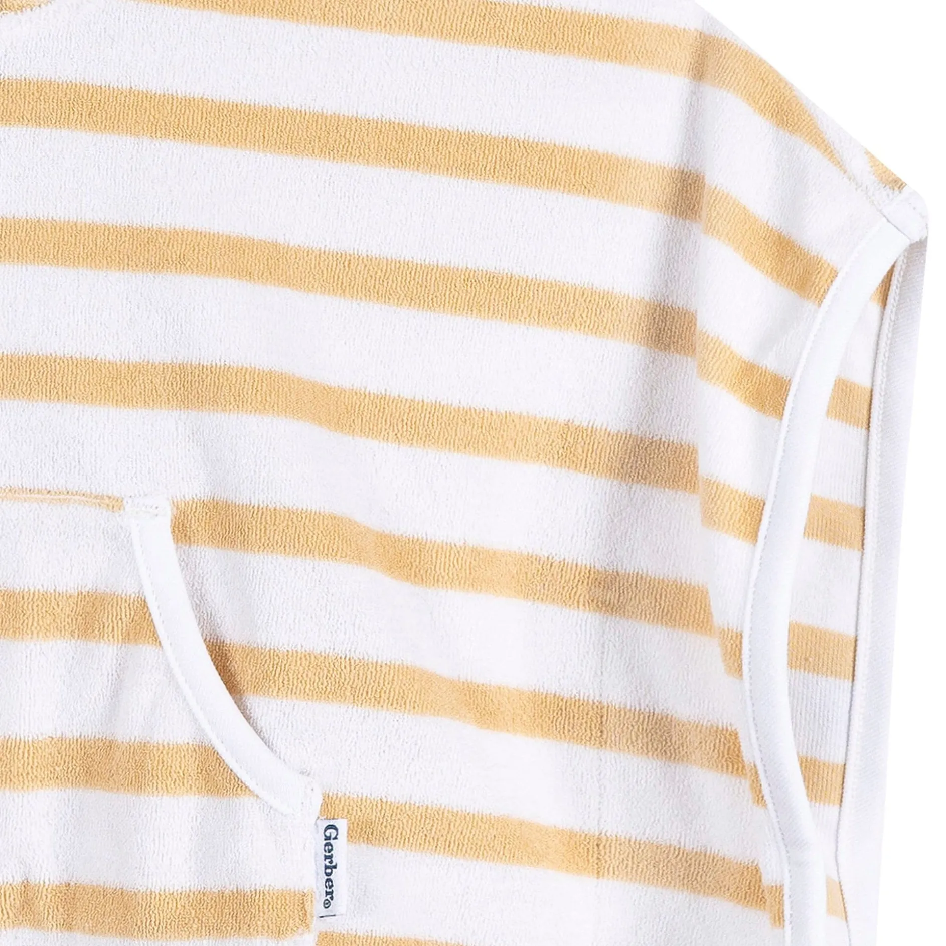 Baby Neutral Tan Stripe Hooded Swim Coverup