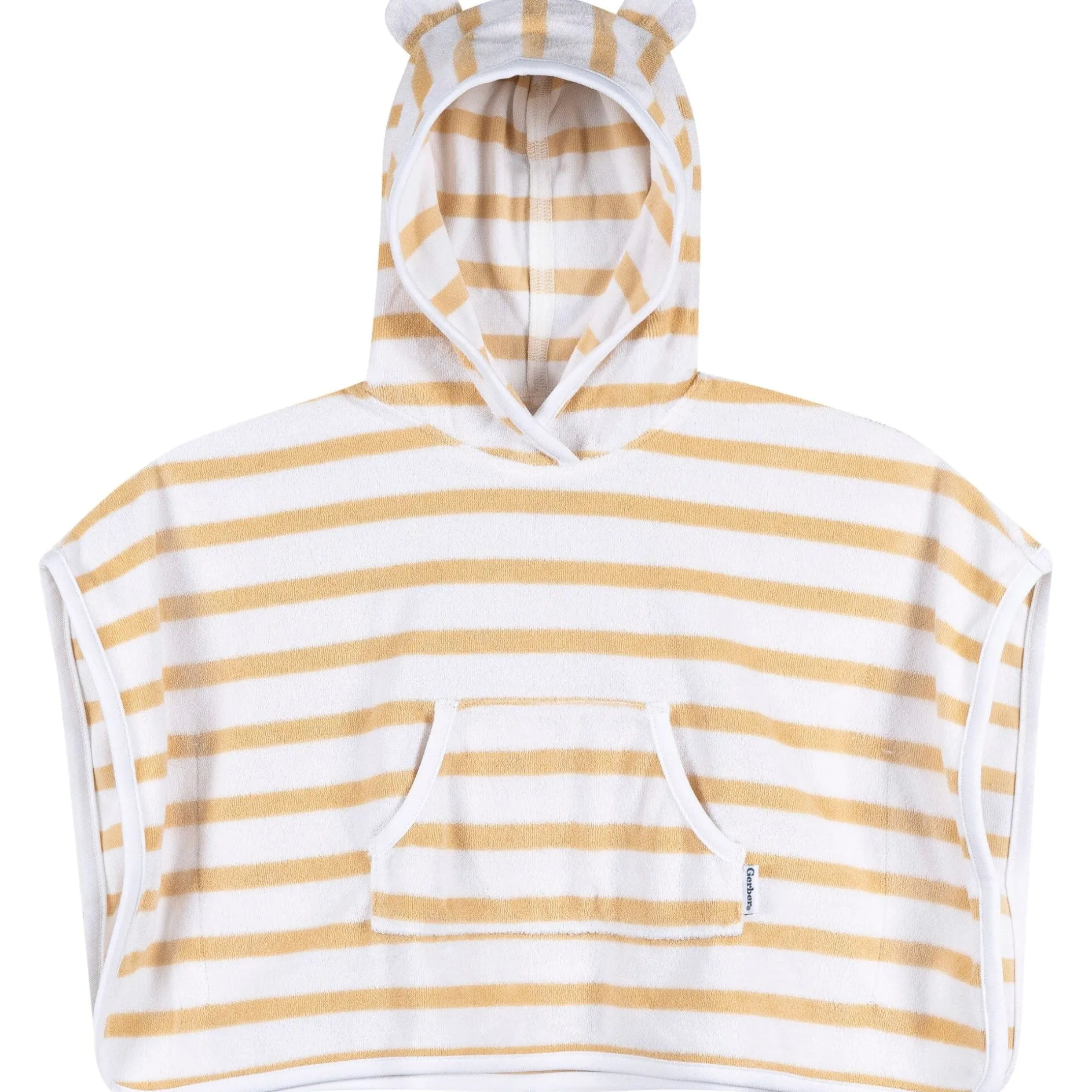 Baby Neutral Tan Stripe Hooded Swim Coverup