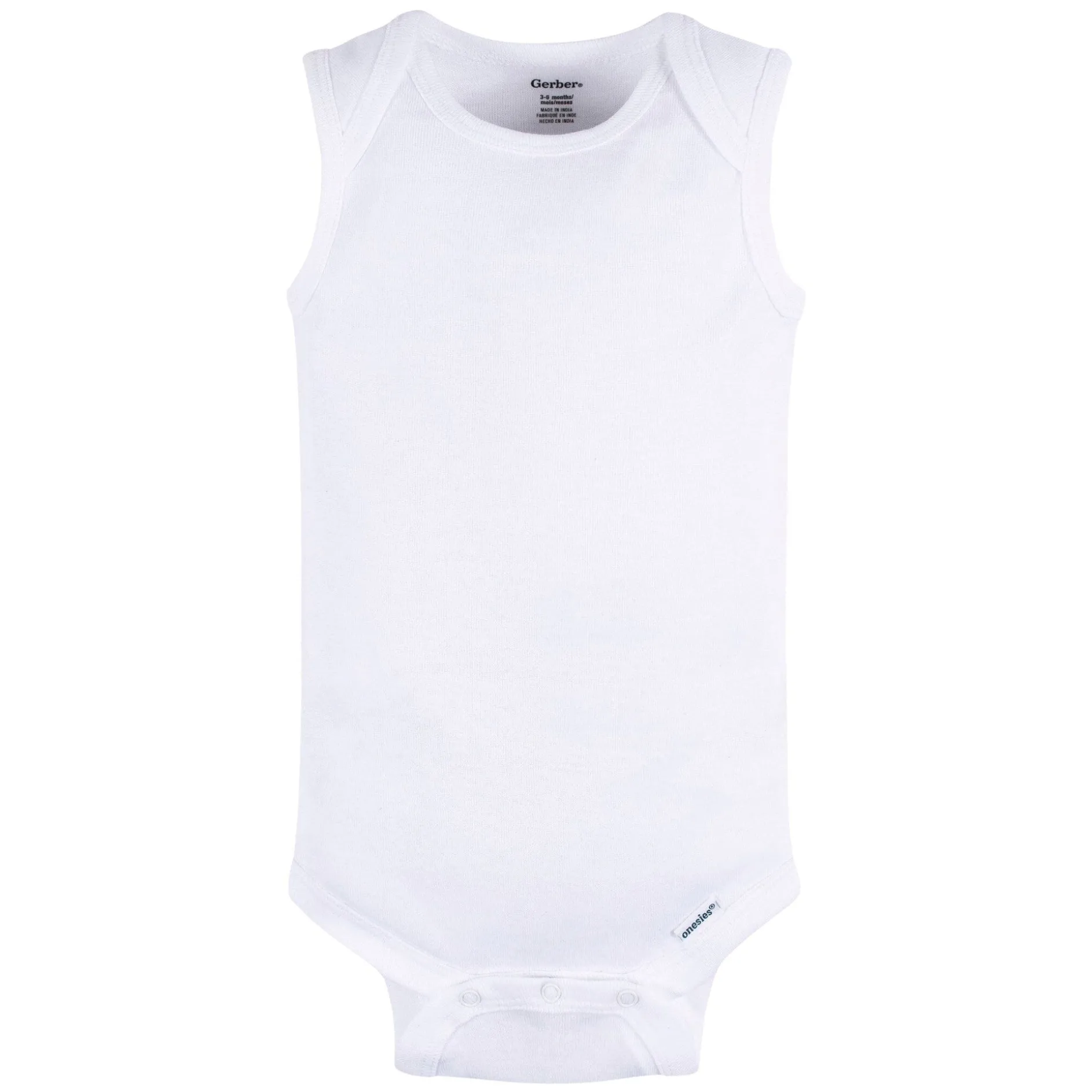 5- Baby Neutral White Sleeveless Onesies® Bodysuits