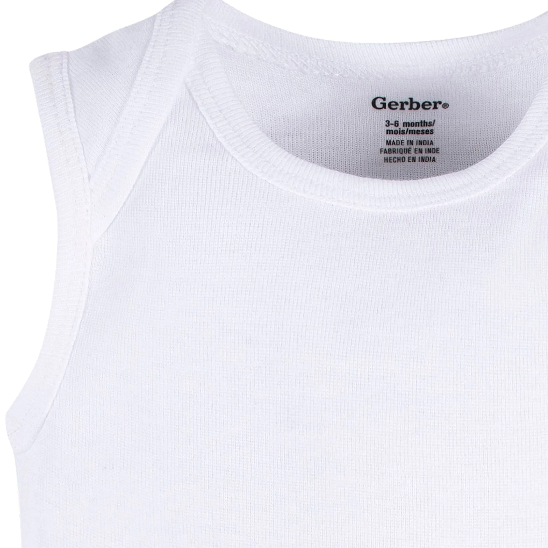 5- Baby Neutral White Sleeveless Onesies® Bodysuits