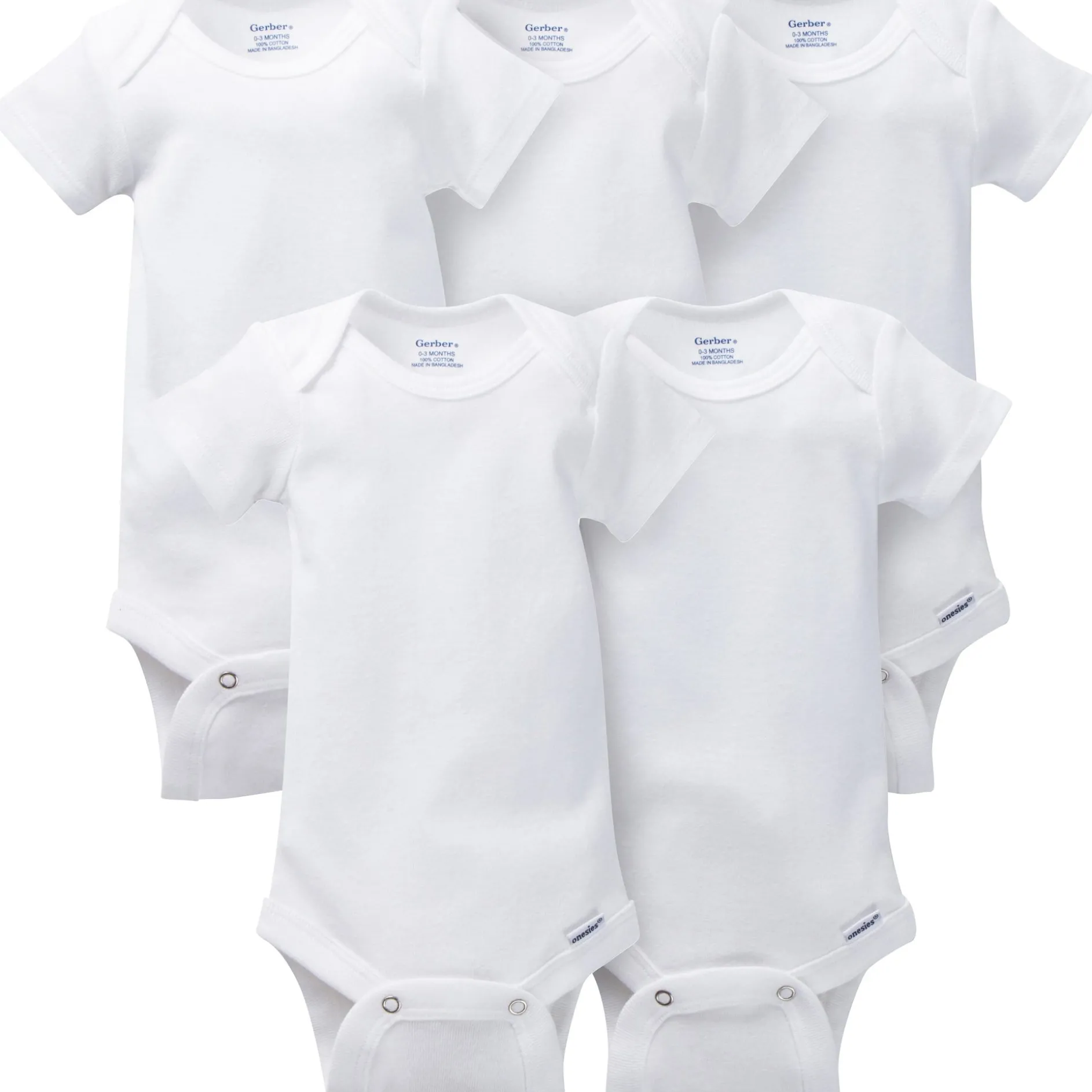 Baby 5-Pack Solid Onesies® Bodysuits