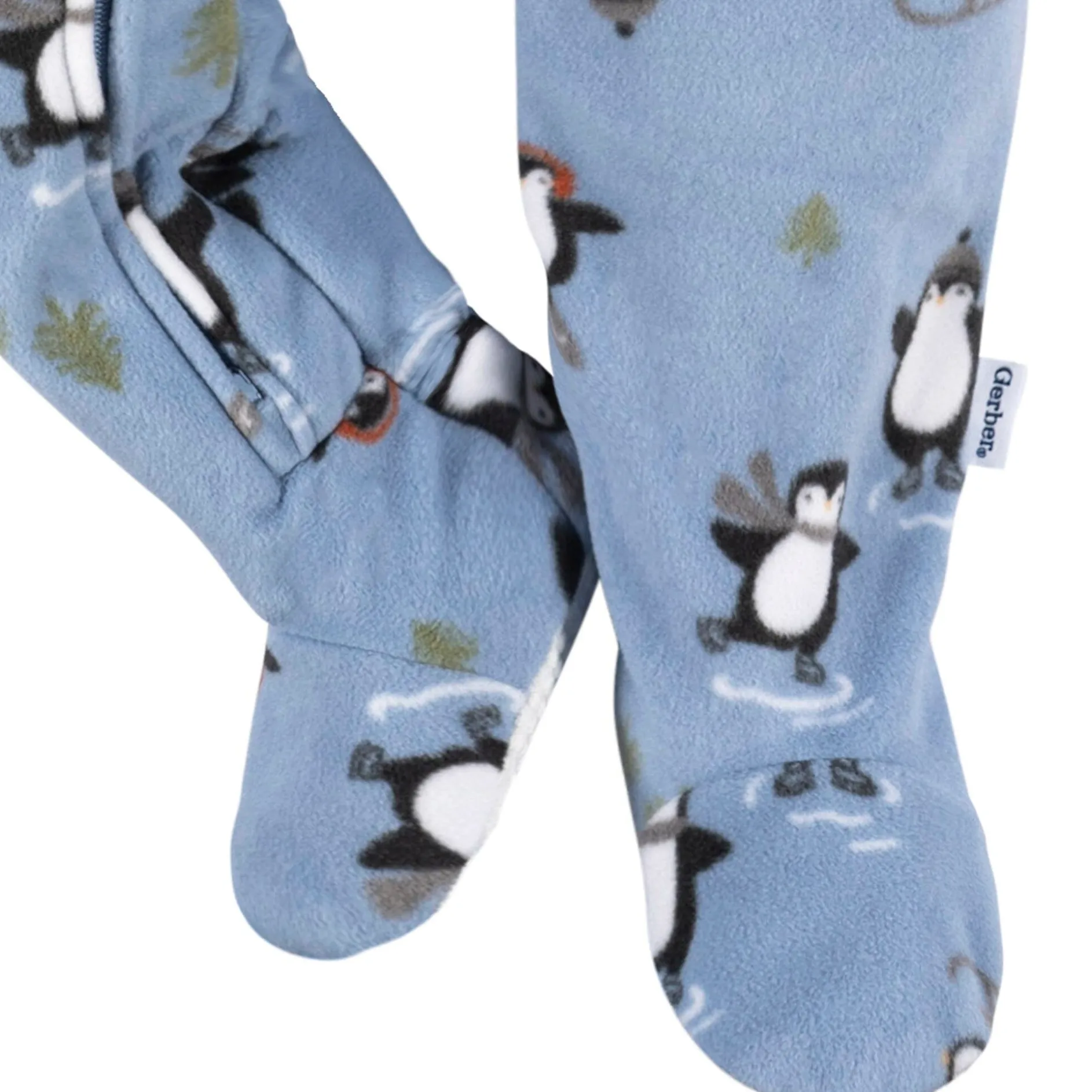 Baby & Toddler Boys Blue Penguins Footed Fleece Pajamas