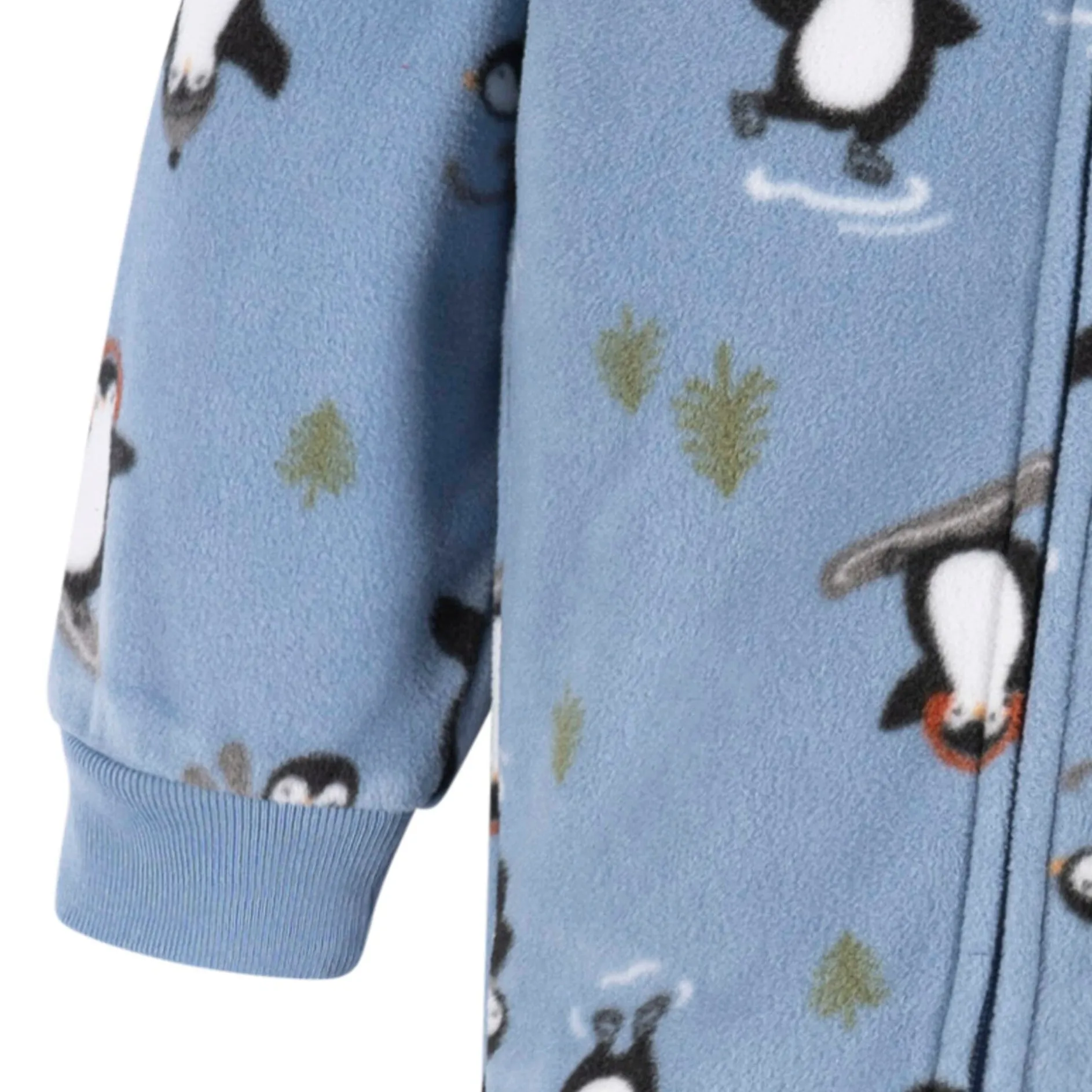 Baby & Toddler Boys Blue Penguins Footed Fleece Pajamas