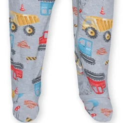 Baby & Toddler Boys Construction Trucks Buttery Soft Viscose Made from Eucalyptus Snug Fit Footed Pajamas