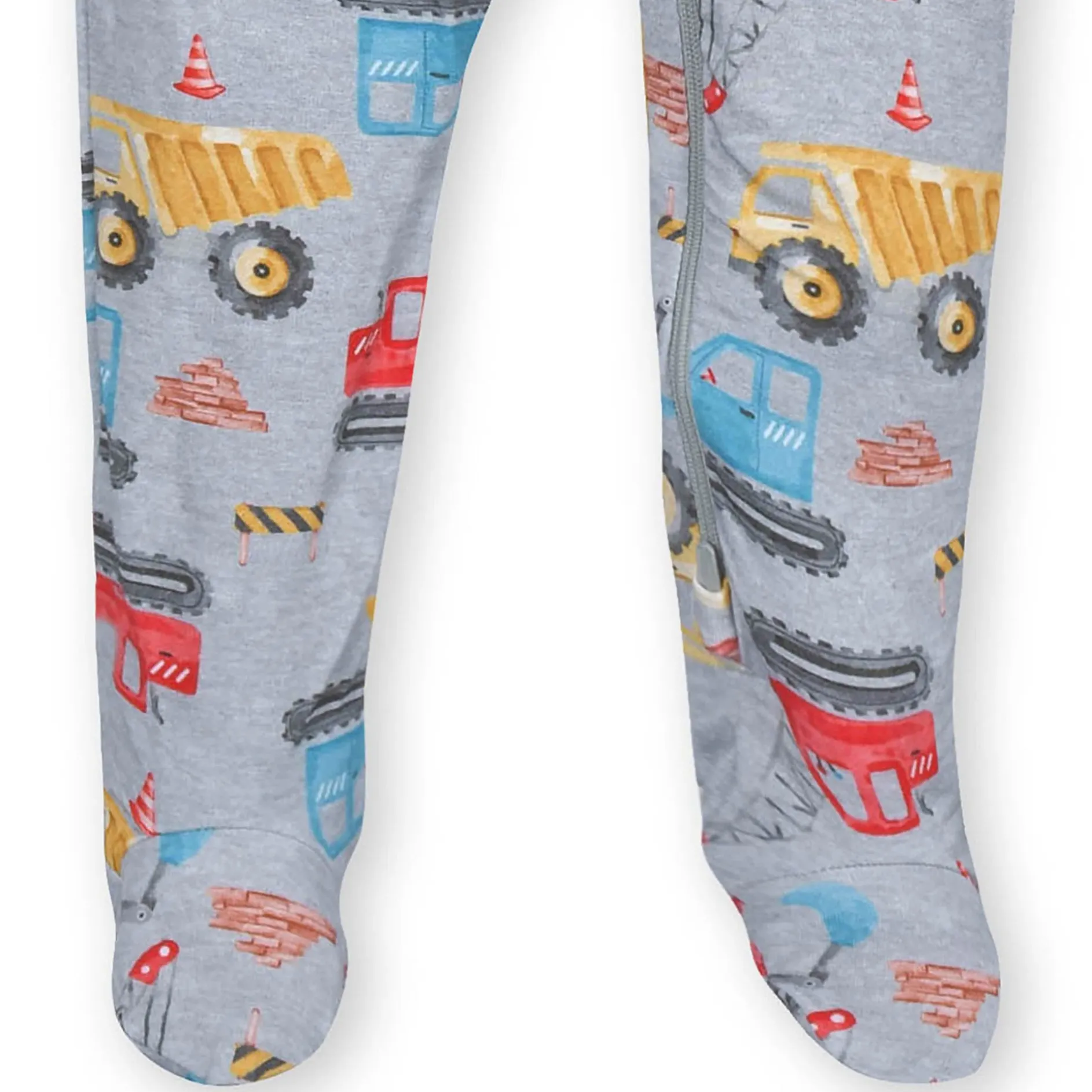 Baby & Toddler Boys Construction Trucks Buttery Soft Viscose Made from Eucalyptus Snug Fit Footed Pajamas