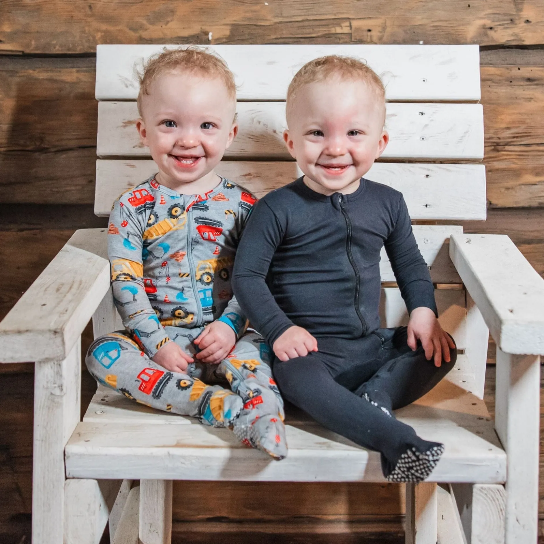 Baby & Toddler Boys Construction Trucks Buttery Soft Viscose Made from Eucalyptus Snug Fit Footed Pajamas