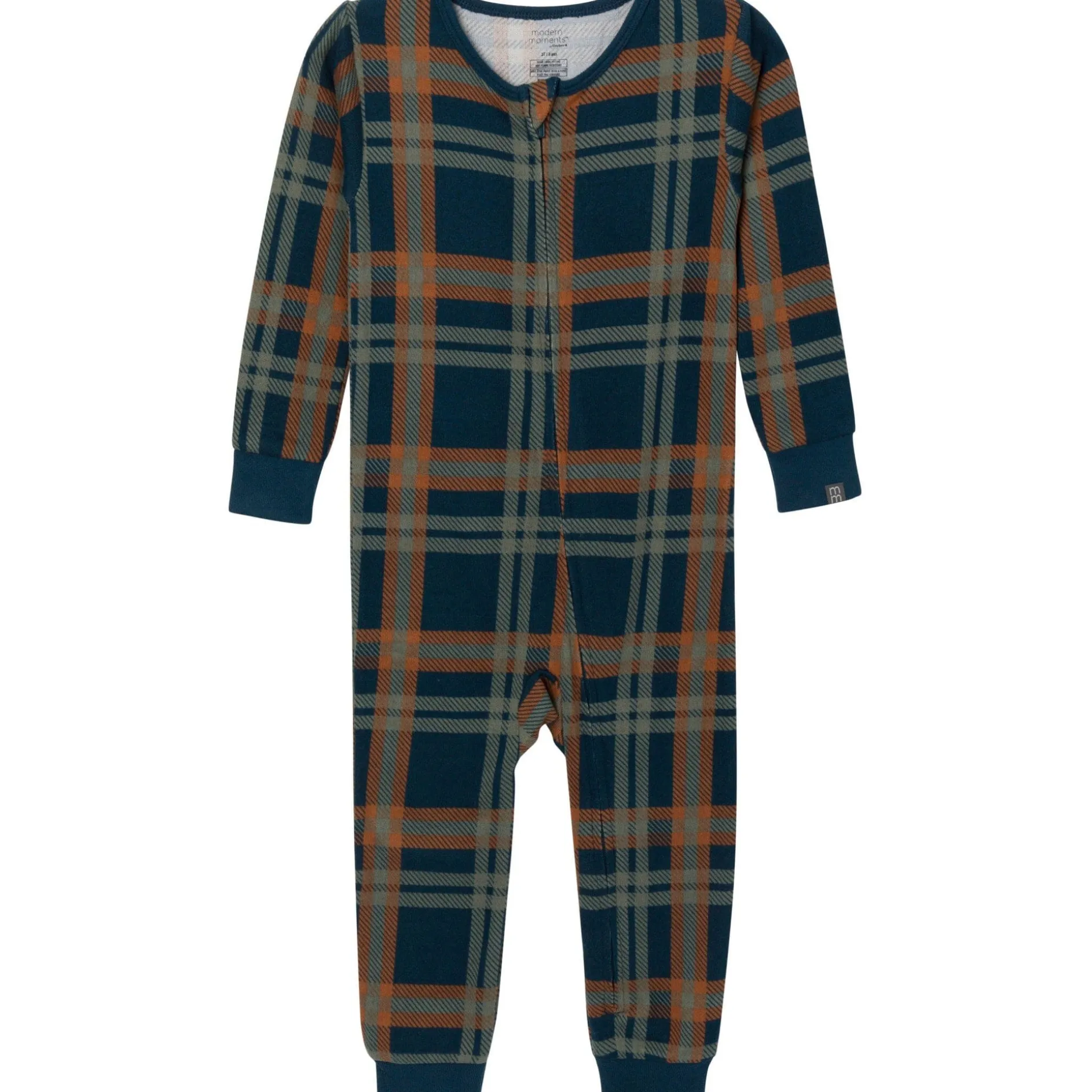 Baby & Toddler Boys Navy Plaid Hacci Footless Pajamas