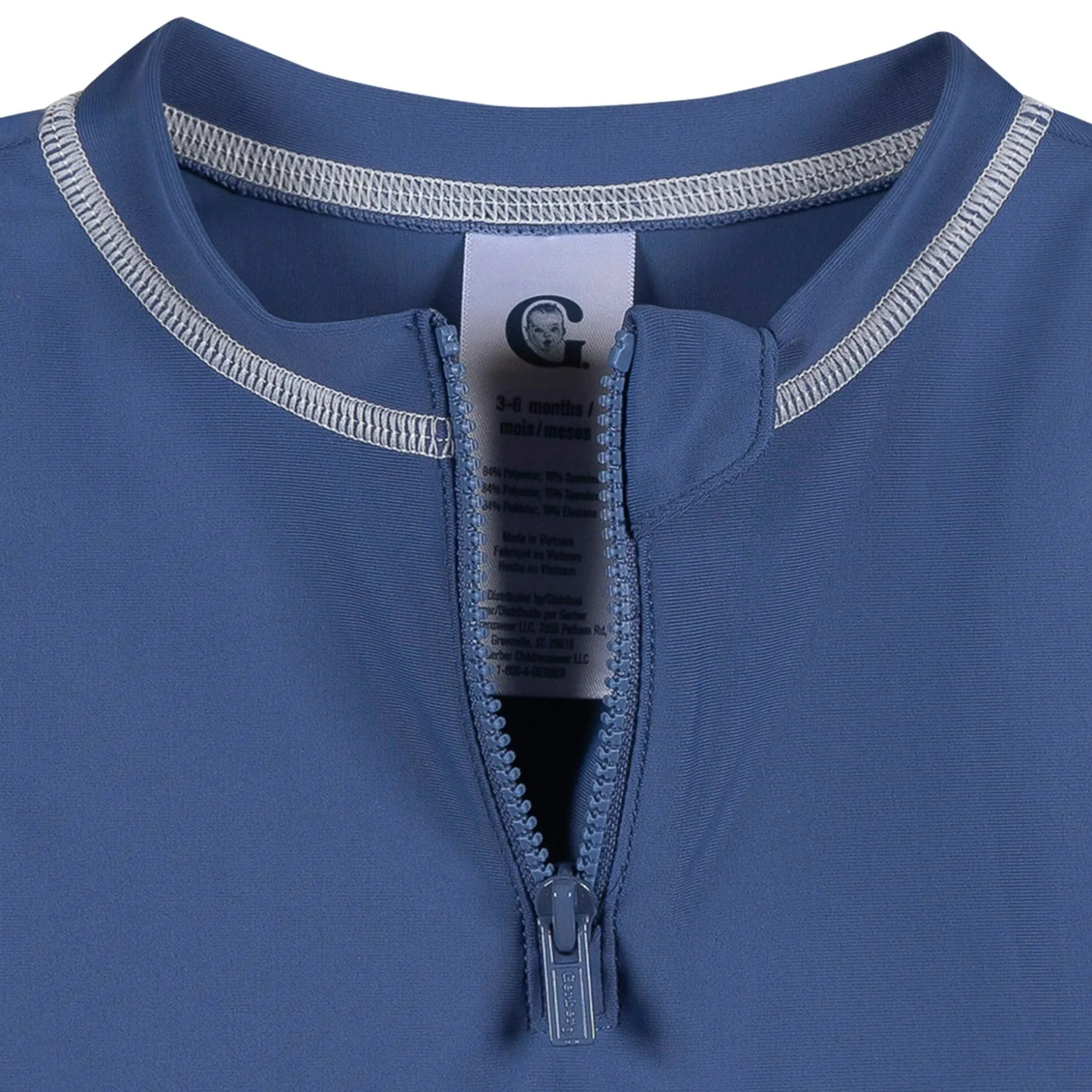 Baby & Toddler Boys UPF 50+ Blue Half Zip Rash Guard