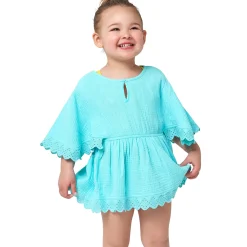 Baby & Toddler Girls Aqua Gauze Kaftan Swim Coverup