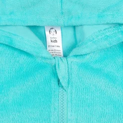 Baby & Toddler Girls Aqua Hooded Zip Front Terry Swim Coverup