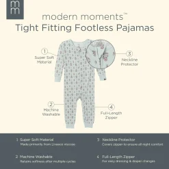 Baby & Toddler Girls Light Green Fleur Hacci Footless Pajamas
