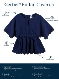 Baby & Toddler Girls Navy Gauze Kaftan Swim Coverup