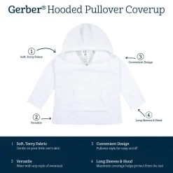Baby & Toddler Girls Navy Hooded Kangaroo Pocket Terry Coverup
