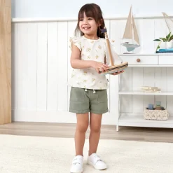 Baby & Toddler Girls Olive Stretch Twill Shorts