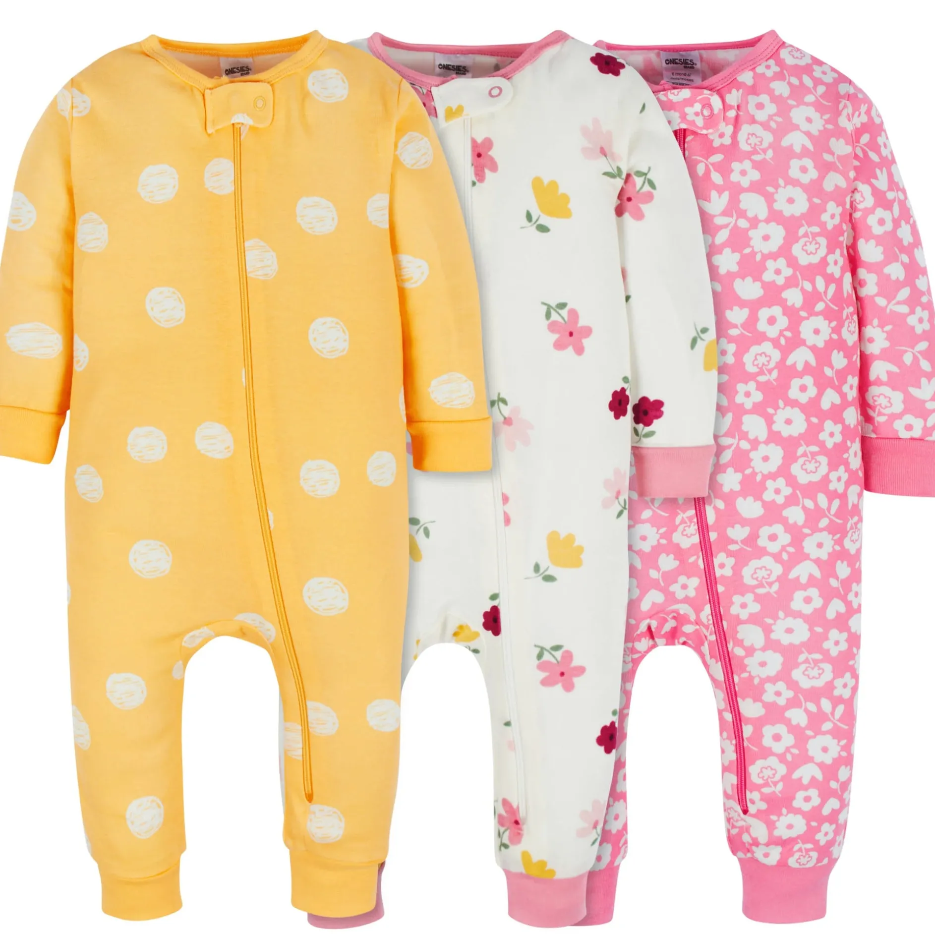 Baby & Toddler Girls 3-Pack Floral Fox Snug Fit Footless Pajamas