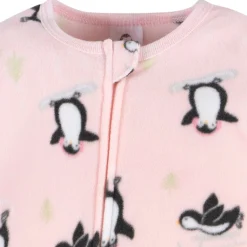 Baby & Toddler Girls Pink Penguins Footed Fleece Pajamas
