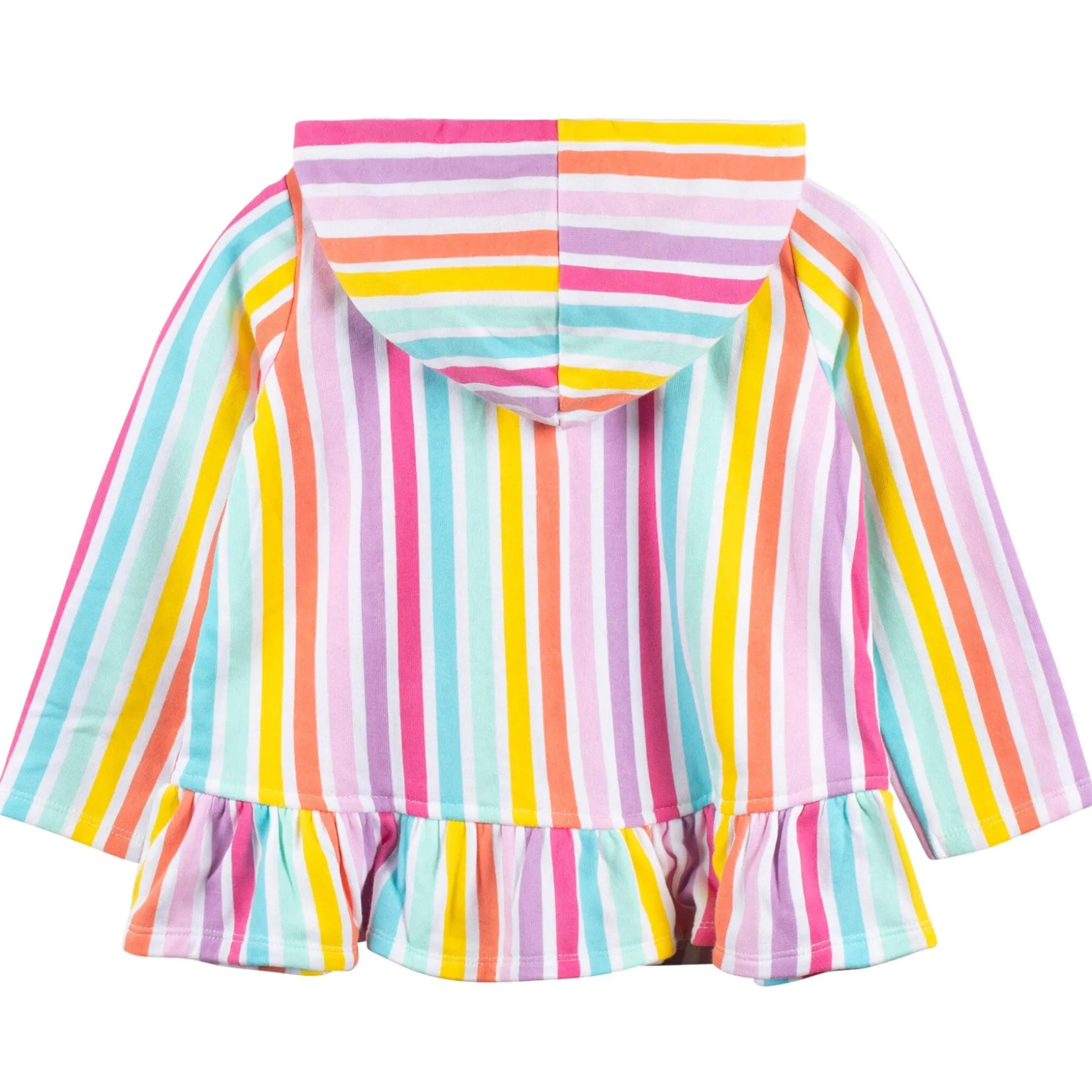 Baby & Toddler Girls Rainbow Hooded Zip Front Terry Swim Coverup