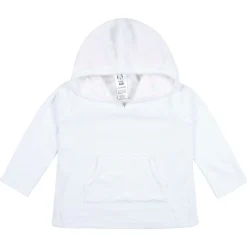 Baby & Toddler Girls White Hooded Kangaroo Pocket Terry Coverup