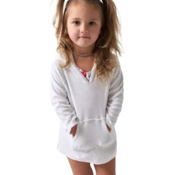 Baby & Toddler Girls White Hooded Kangaroo Pocket Terry Coverup