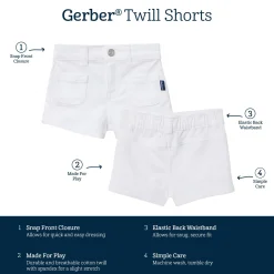 Baby & Toddler Girls White Twill Shorts