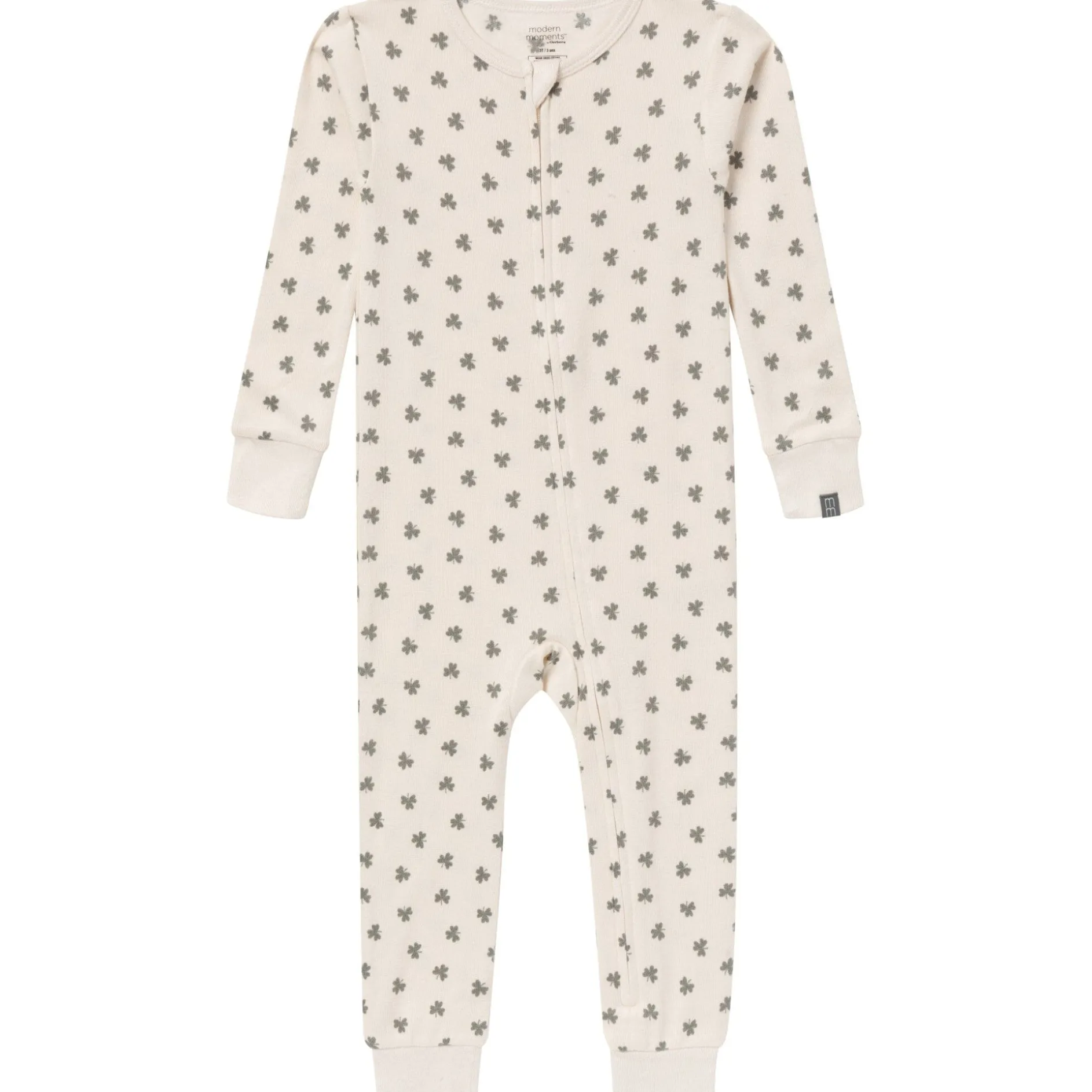 Baby & Toddler Neutral Beige Shamrock Snug Fitting Footless Hacci Pajamas