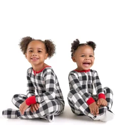 Baby & Toddler Neutral Buffalo Plaid Hacci Snug Fit Footed Pajamas