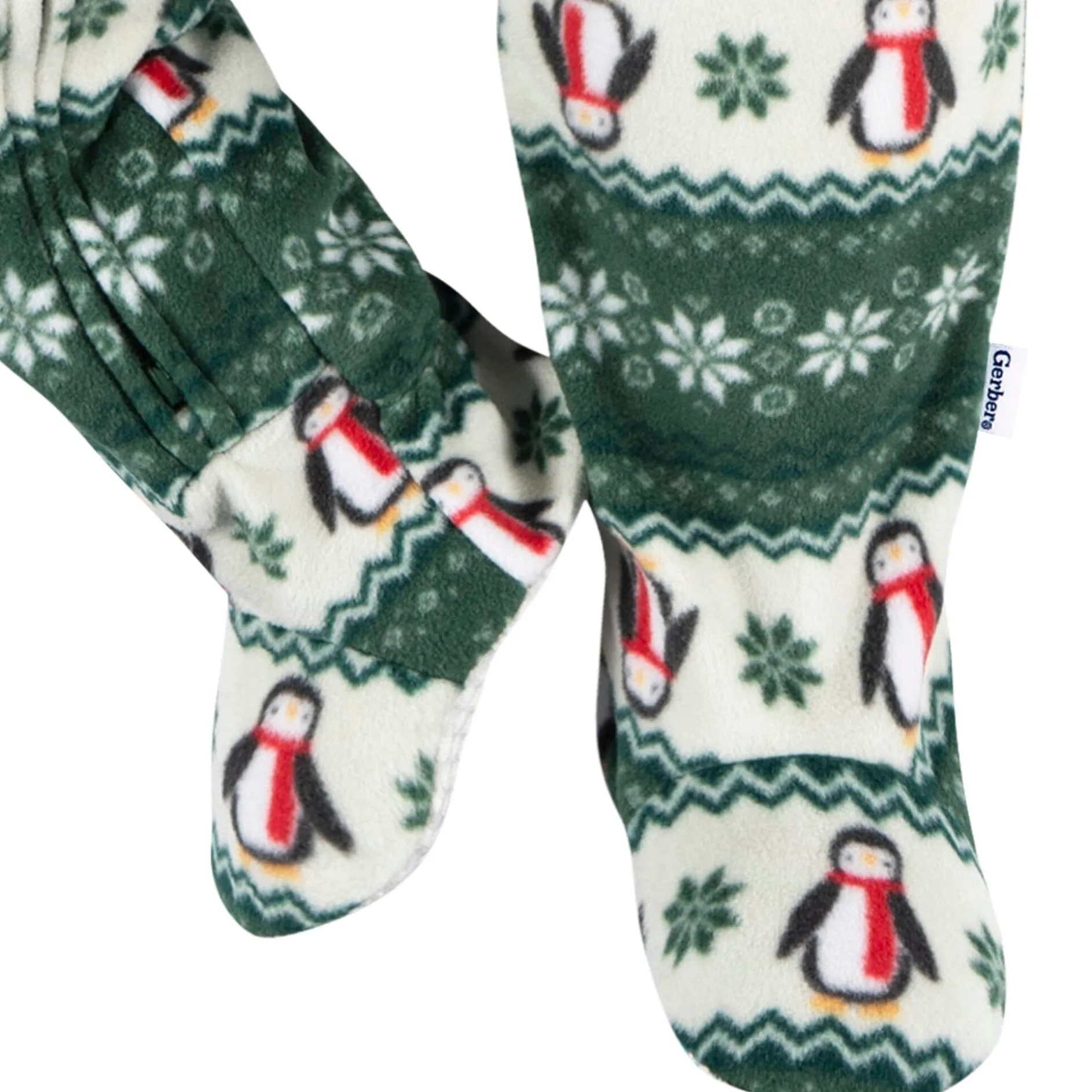 Baby & Toddler Neutral Green Fair Isle Footed Fleece Pajamas