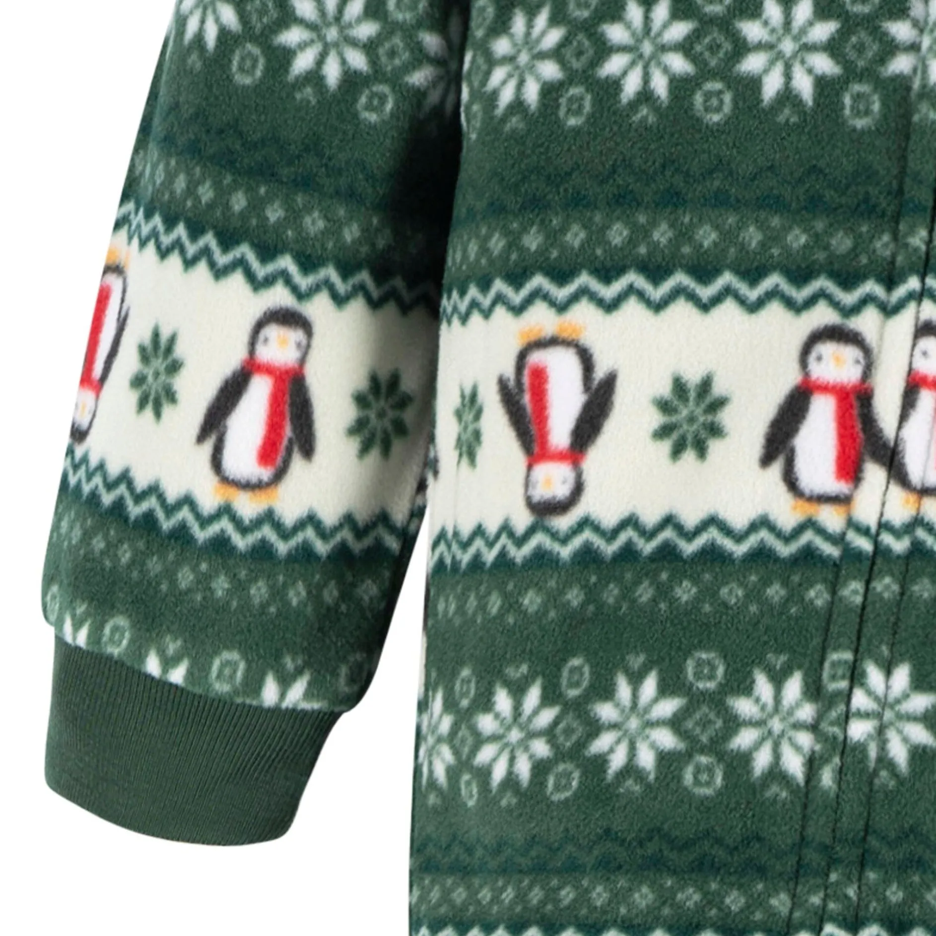 Baby & Toddler Neutral Green Fair Isle Footed Fleece Pajamas