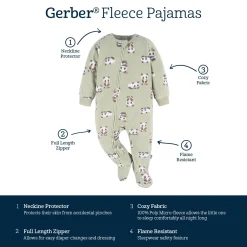 Baby & Toddler Neutral Pandas Footed Fleece Pajamas