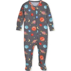Baby & Toddler Outer Space Buttery Soft Viscose Made from Eucalyptus Snug Fit Footed Pajamas