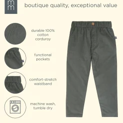 Boys Dark Grey Corduroy Pants