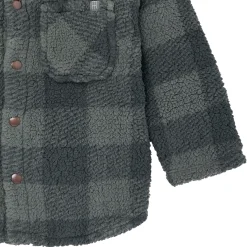 Boys Green Plaid Sherpa Jacket