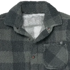 Boys Green Plaid Sherpa Jacket